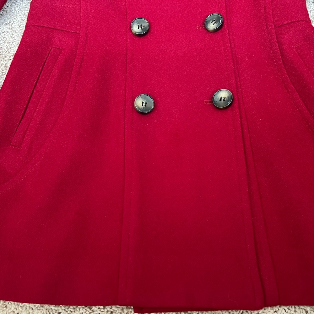 Nautica Women's Vibrant Red Hooded Pea Coat - Picture 11 of 11